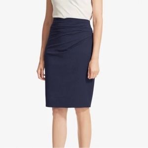 MM Lafleur Dark Iris Navy Ruched Soho Skirt sz S